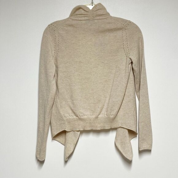 New Banana Republic 100% Cashmere open front Cardigan cream Sz S Petite - Picture 2 of 5
